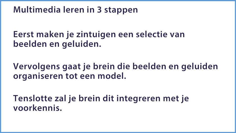 Mayer: Signaliseringsprincipe: situatie voor